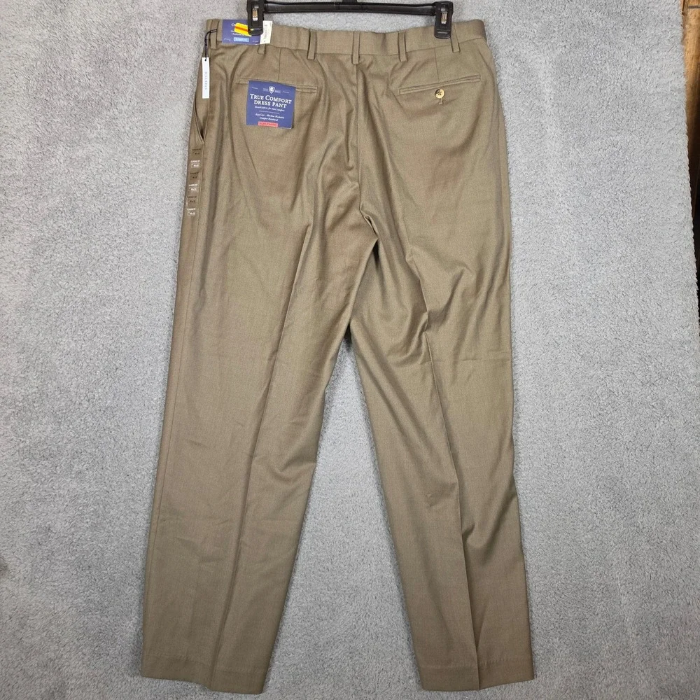 Croft Barrow Dress Pants Mens 40x32 Brown New Classic‎ Fit True Comfort NEW